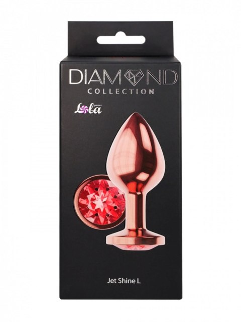 Butt Plug Diamond Ruby Shine L Rose Gold - Metalowy korek analny