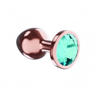 Butt Plug Diamond Topaz Shine L Rose Gold - Metalowy korek analny