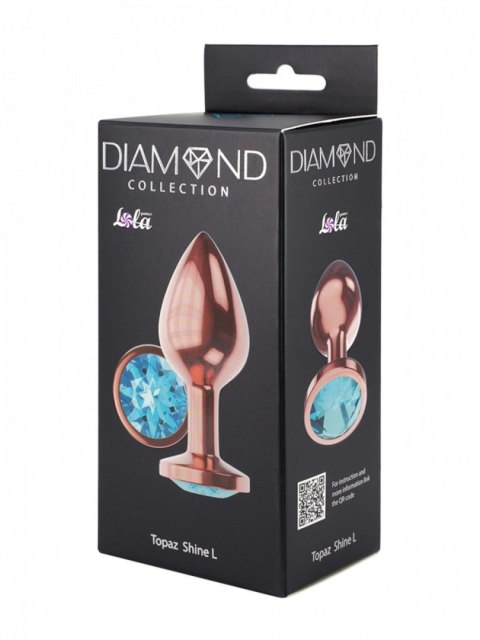 Butt Plug Diamond Topaz Shine L Rose Gold - Metalowy korek analny