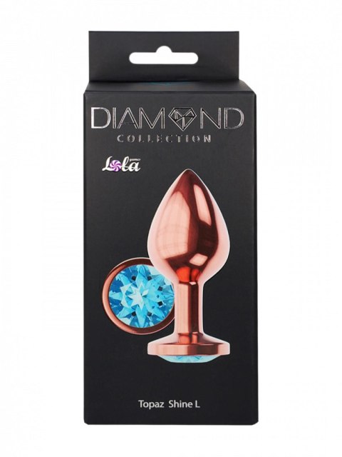 Butt Plug Diamond Topaz Shine L Rose Gold - Metalowy korek analny