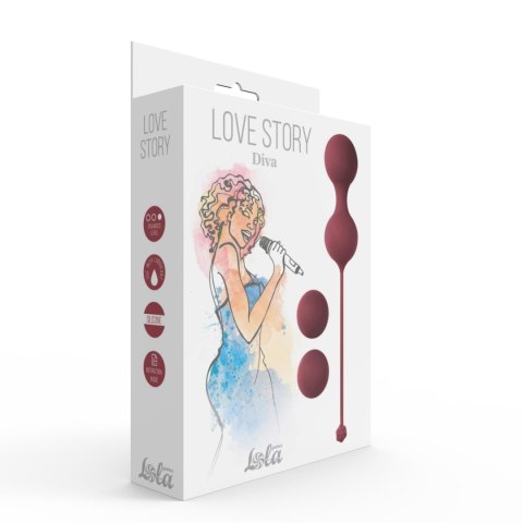 Vaginal balls set Love Story Diva Wine Red