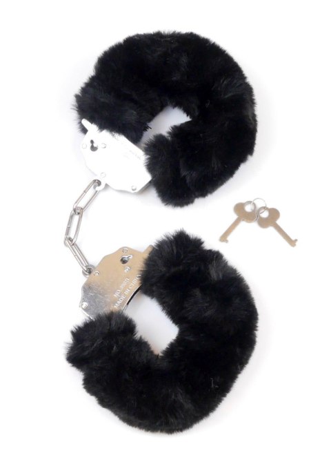 Kajdanki Fetish B - Series- Furry Cuffs Black 2,7 - Kajdanki z futerkiem