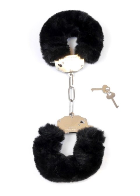 Kajdanki Fetish B - Series- Furry Cuffs Black 2,7 - Kajdanki z futerkiem