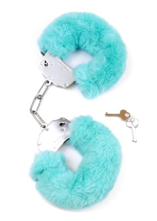 Kajdanki Fetish B - Series- Furry Cuffs Blue - Kajdanki z futerkiem