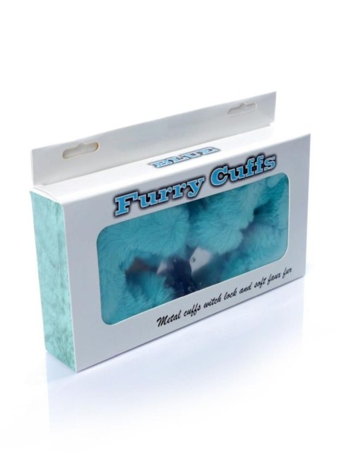 Kajdanki Fetish B - Series- Furry Cuffs Blue - Kajdanki z futerkiem