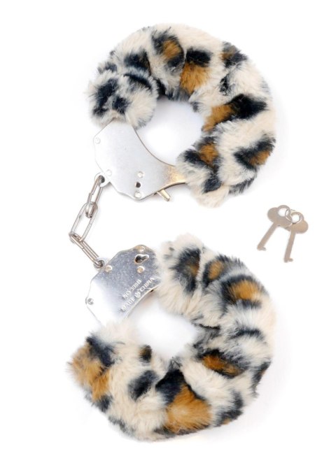 Kajdanki Fetish B - Series- Furry Cuffs Leopard - Kajdanki z futerkiem