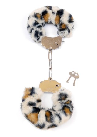 Kajdanki Fetish B - Series- Furry Cuffs Leopard - Kajdanki z futerkiem