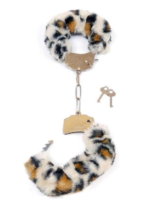 Kajdanki Fetish B - Series- Furry Cuffs Leopard - Kajdanki z futerkiem