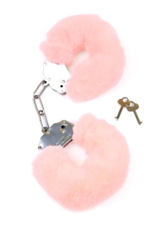 Kajdanki Fetish B - Series- Furry Cuffs Light Pink - Kajdanki z futerkiem