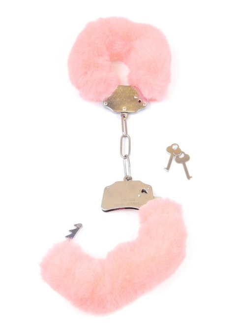 Kajdanki Fetish B - Series- Furry Cuffs Light Pink - Kajdanki z futerkiem