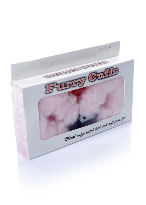 Kajdanki Fetish B - Series- Furry Cuffs Light Pink - Kajdanki z futerkiem