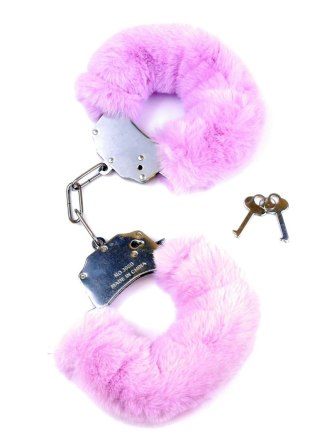 Kajdanki Fetish B - Series- Furry Cuffs Purple - Kajdanki z futerkiem