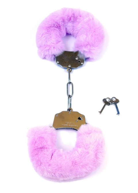 Kajdanki Fetish B - Series- Furry Cuffs Purple - Kajdanki z futerkiem