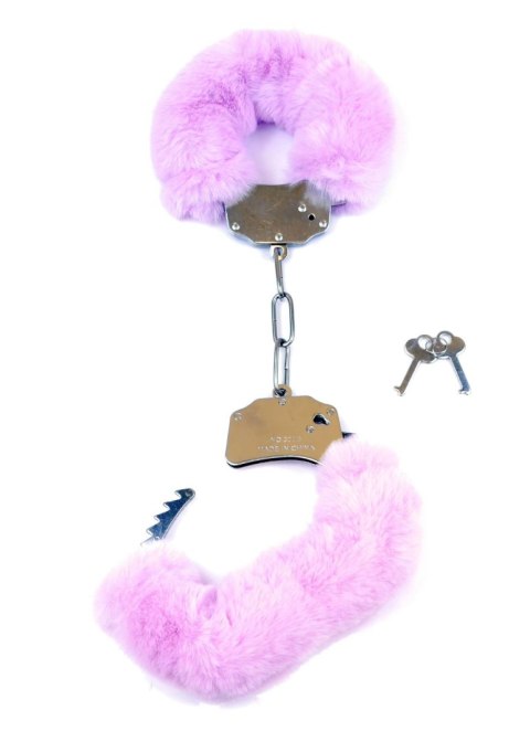 Kajdanki Fetish B - Series- Furry Cuffs Purple - Kajdanki z futerkiem