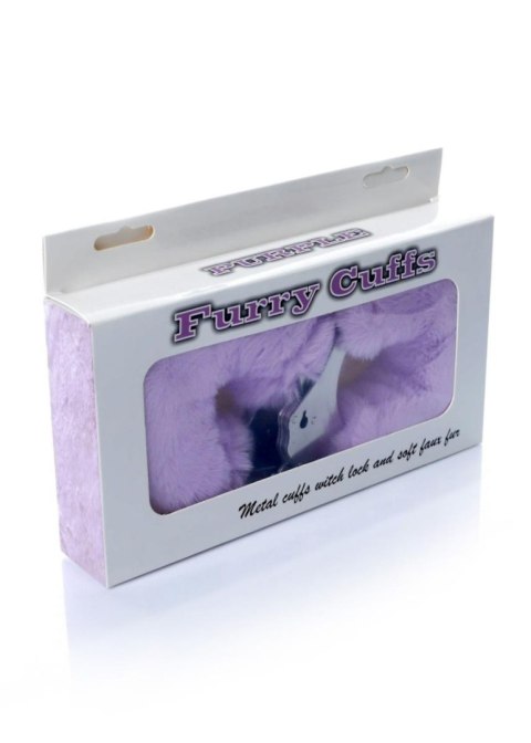 Kajdanki Fetish B - Series- Furry Cuffs Purple - Kajdanki z futerkiem