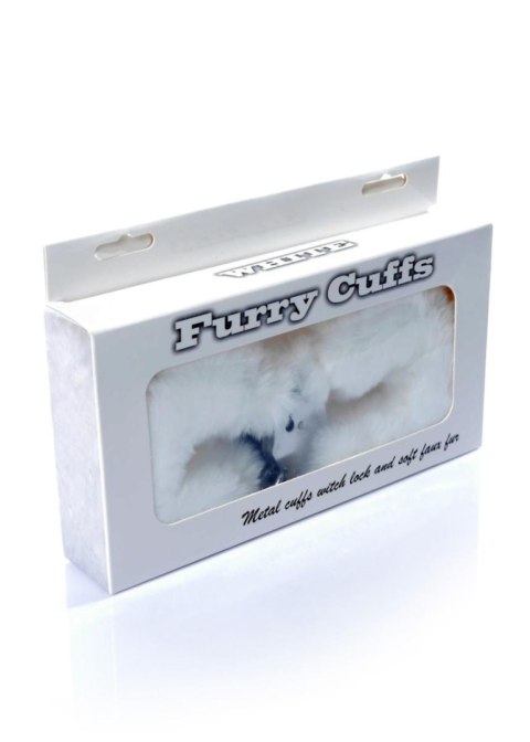 Kajdanki Fetish B - Series - Furry Cuffs White - Kajdanki z futerkiem