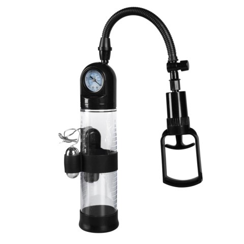 Powerpump MASTER Vibrating - Black&Clear - Pompka do powiększania penisa