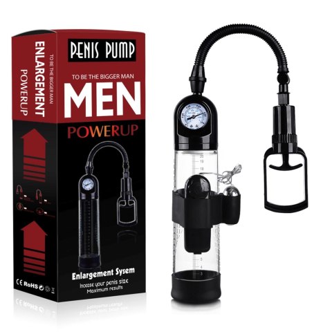 Powerpump MASTER Vibrating - Black&Clear - Pompka do powiększania penisa