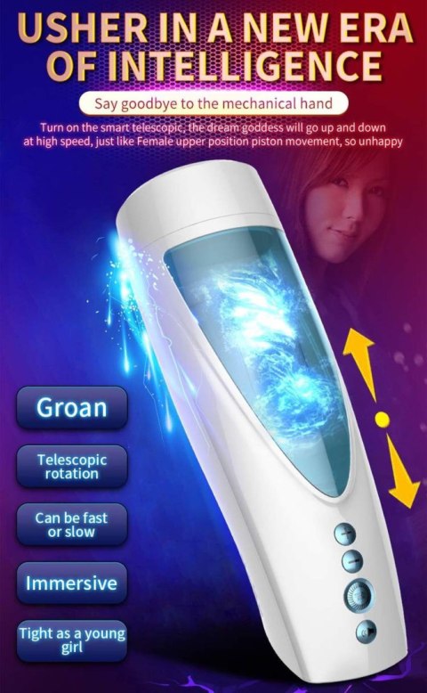 Vibrating, Rotating and Flashing Masturbation USB 10+10 Function / Talk Mode