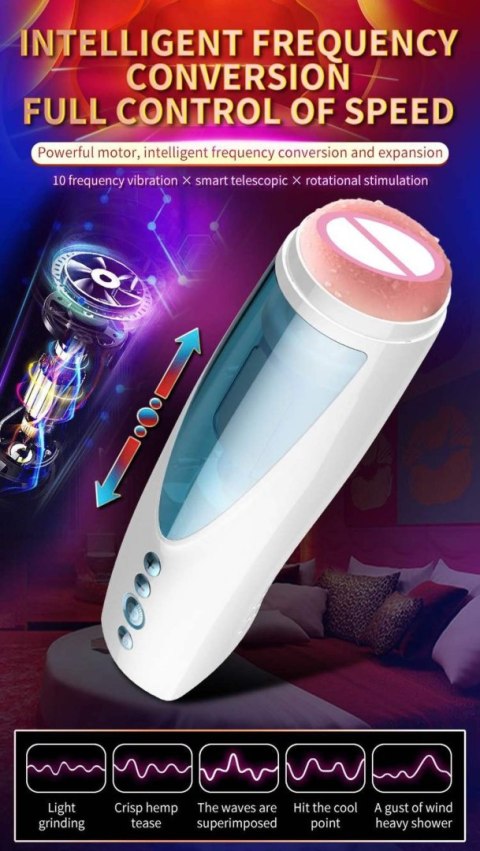 Vibrating, Rotating and Flashing Masturbation USB 10+10 Function / Talk Mode