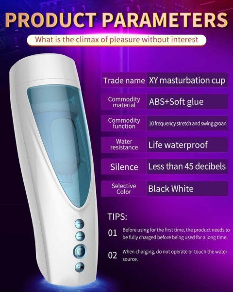 Vibrating, Rotating and Flashing Masturbation USB 10+10 Function / Talk Mode