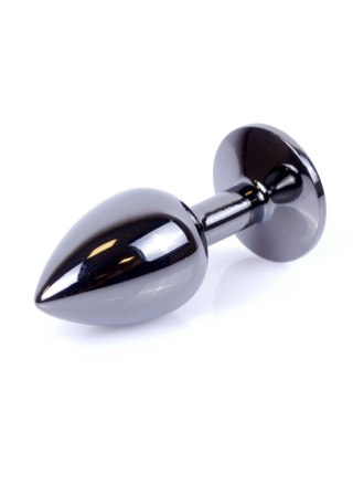 Dark Silver PLUG- Clear - Metalowy korek analny