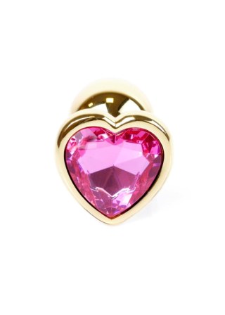 Gold Heart PLUG- Pink - Zatyczka analna w kształcie serca