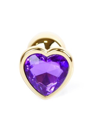 Gold Heart PLUG- Purple - Zatyczka analna w kształcie serca