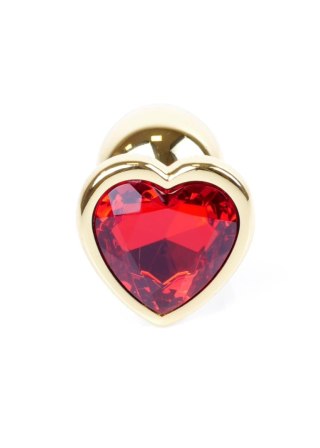 Gold Heart PLUG- Red - Zatyczka analna w kształcie serca