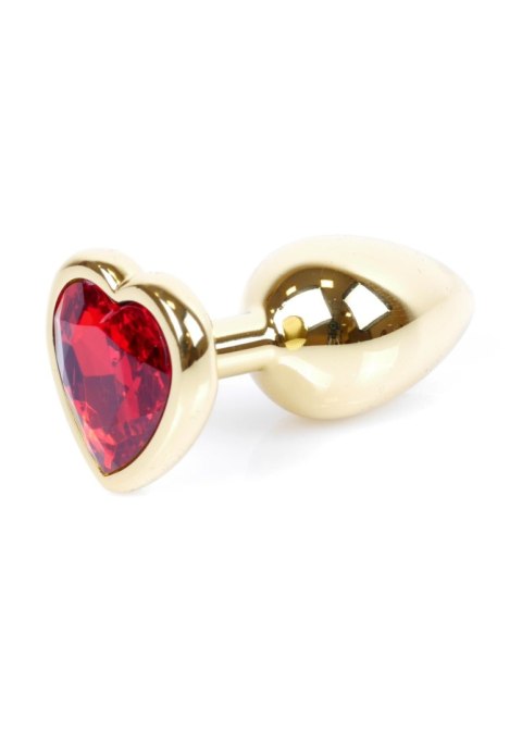 Gold Heart PLUG- Red - Zatyczka analna w kształcie serca