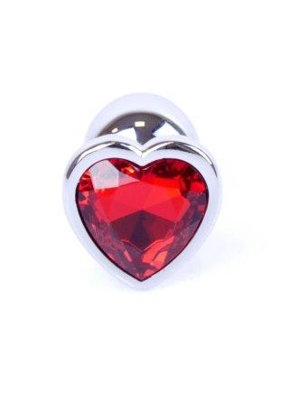 Silver Heart PLUG- Red - Zatyczka analna w kształcie serca