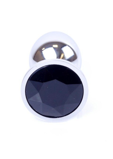 Silver PLUG- Black - Metalowy korek analny