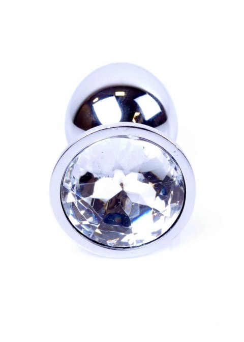 Silver PLUG- Clear - Metalowy korek analny