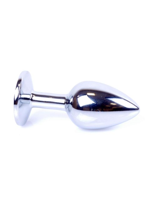 Silver PLUG- Clear - Metalowy korek analny