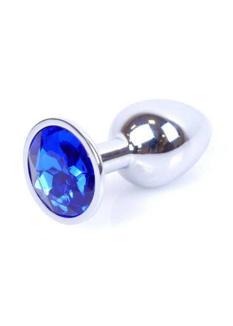 Silver PLUG- Dark Blue - Metalowy korek analny