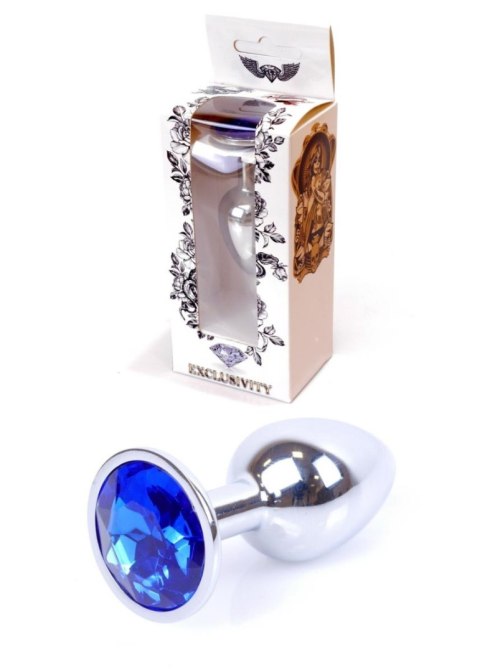 Silver PLUG- Dark Blue - Metalowy korek analny