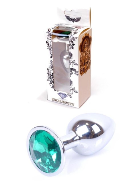 Silver PLUG- Green - Metalowy korek analny