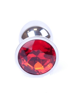 Silver PLUG- Red - Metalowy korek analny