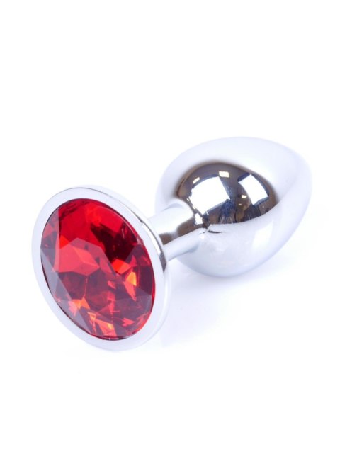 Silver PLUG- Red - Metalowy korek analny