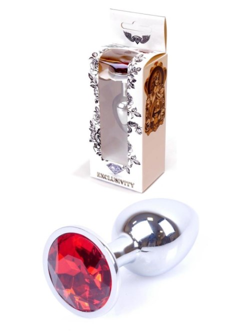 Silver PLUG- Red - Metalowy korek analny