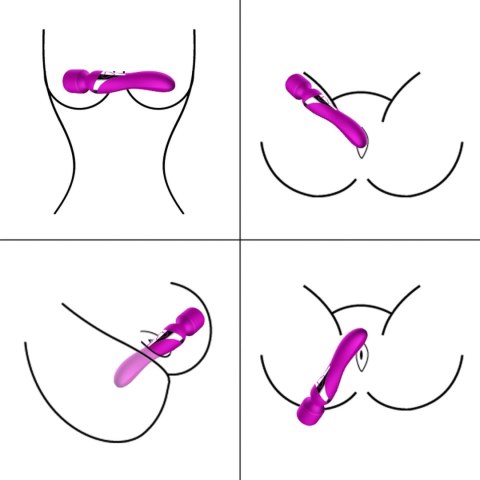 Silicone Dual Massager Purple - podwójny wibrator