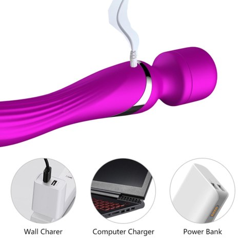 Silicone Dual Massager Purple - podwójny wibrator