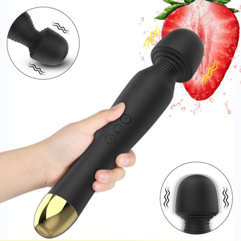 Silicone Massager Black USB 6 Vibration - wibrator Wand