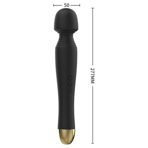 Silicone Massager Black USB 6 Vibration - wibrator Wand