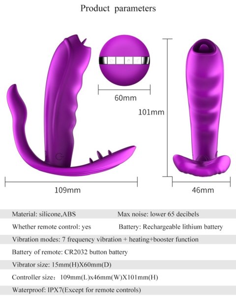 Stymulator-Silicone Panty Vibrator USB 7 Function / Heating