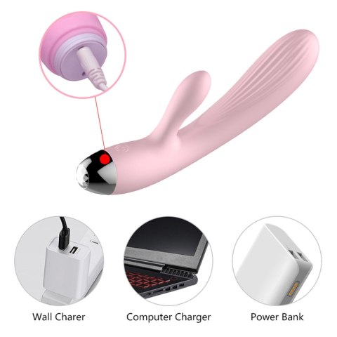 B - Series, Silicone Pink USB 10 - podgrzewany wibrator punktu G