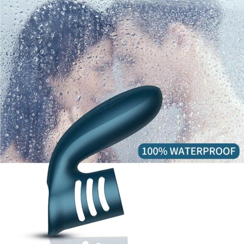 Wibrator-Silicone Ring Blue USB 7 Function - Wibrujący pierścień erekcyjny