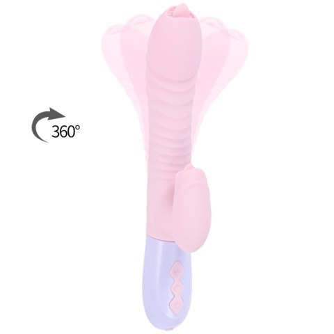 Wibrator-Silicone Vibrator USB 7 Function and Thrusting Function / Heating, pink