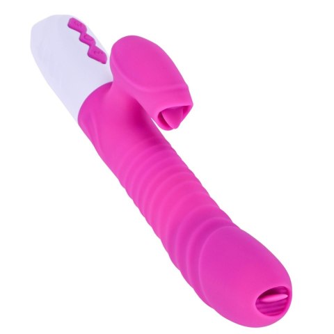 Silicone Vibrator Heating, purple - Wibrator króliczek