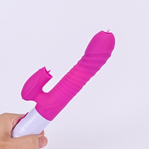 Silicone Vibrator Heating, purple - Wibrator króliczek